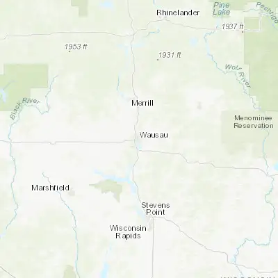 Map showing location of Wausau (44.959140, -89.630120)