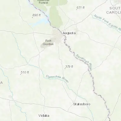 Map showing location of Waynesboro (33.089870, -82.015670)