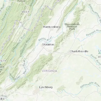 Map showing location of Waynesboro (38.068470, -78.889470)