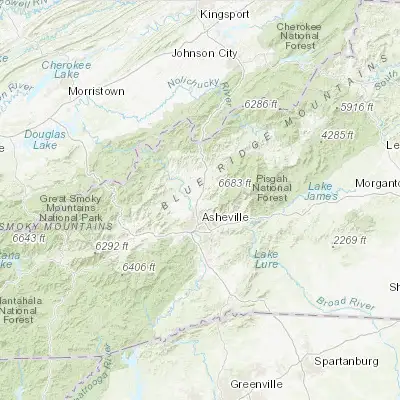 Map showing location of Weaverville (35.697050, -82.560690)