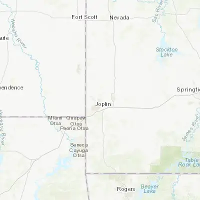 Map showing location of Webb City (37.146450, -94.463000)
