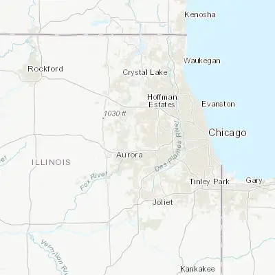 Map showing location of West Chicago (41.884750, -88.203960)