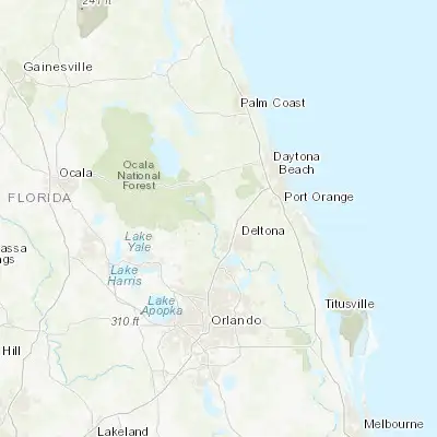 Map showing location of West DeLand (29.015820, -81.333120)