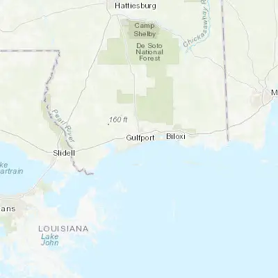 Map showing location of West Gulfport (30.404090, -89.094200)