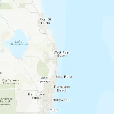 Map showing location of West Palm Beach (26.715340, -80.053370)