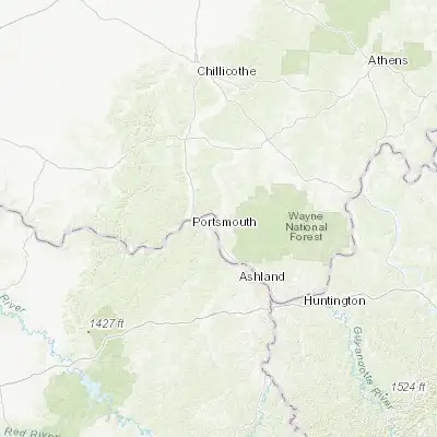 Map showing location of Wheelersburg (38.730350, -82.855450)