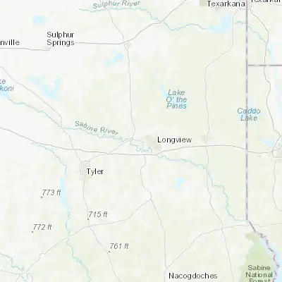 Map showing location of White Oak (32.527920, -94.861330)