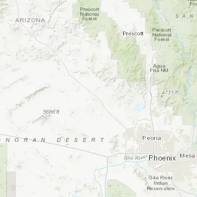 Map showing location of Wickenburg (33.968640, -112.729620)