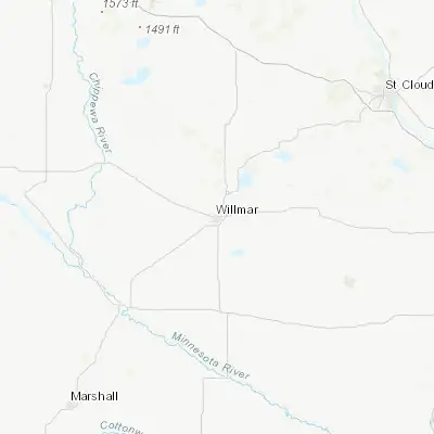 Map showing location of Willmar (45.121910, -95.043340)