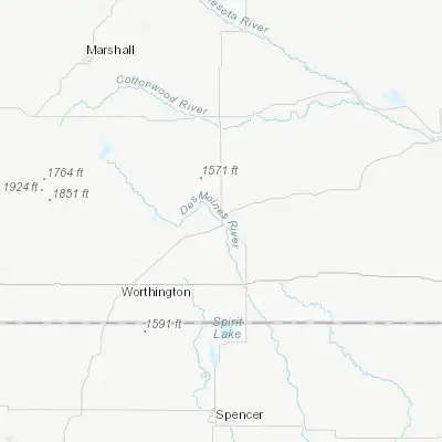Map showing location of Windom (43.866350, -95.116940)