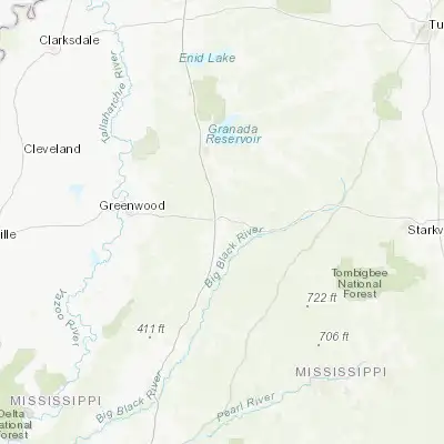 Map showing location of Winona (33.482070, -89.728140)