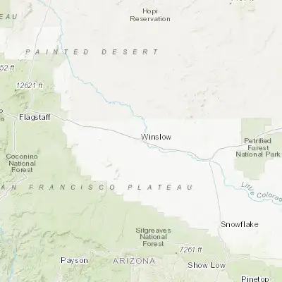 Map showing location of Winslow (35.024190, -110.697360)