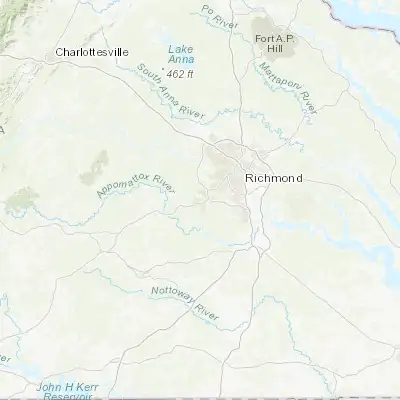 Map showing location of Woodlake (37.421060, -77.679310)