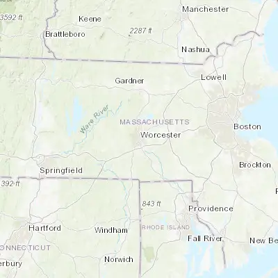 Map showing location of Worcester (42.262590, -71.802290)