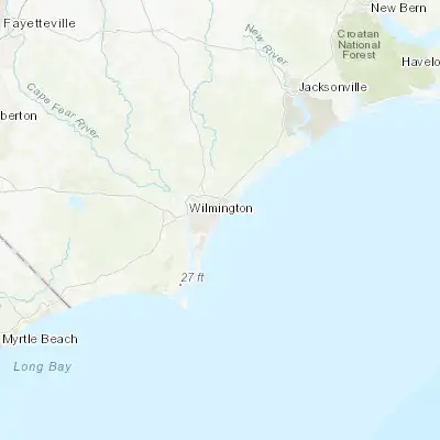 Map showing location of Wrightsville Beach (34.208500, -77.796370)