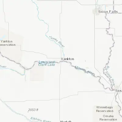 Map showing location of Yankton (42.871110, -97.397280)