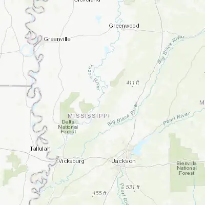 Map showing location of Yazoo City (32.855130, -90.405650)