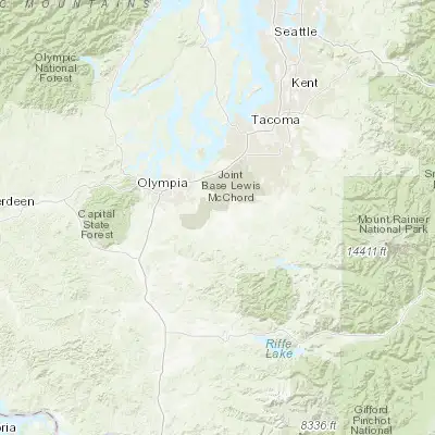 Map showing location of Yelm (46.942040, -122.605960)