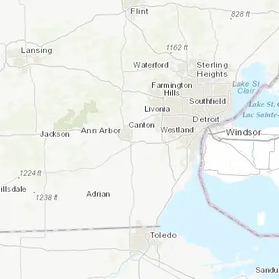 Map showing location of Ypsilanti (42.241150, -83.612990)