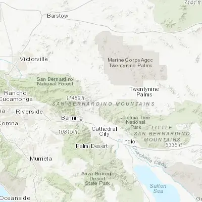 Map showing location of Yucca Valley (34.114170, -116.432240)