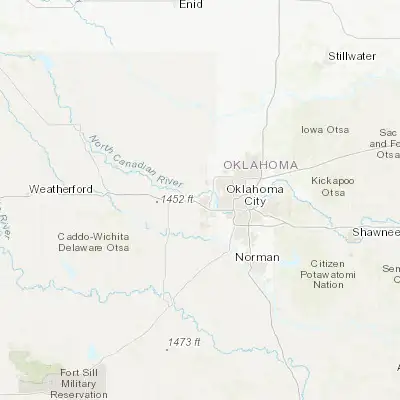 Map showing location of Yukon (35.506720, -97.762540)