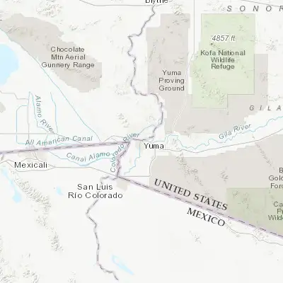 Map showing location of Yuma (32.725320, -114.624400)