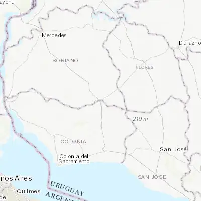 Map showing location of Cardona (-33.870490, -57.369540)