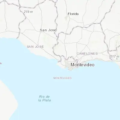 Map showing location of Delta del Tigre (-34.764880, -56.364500)