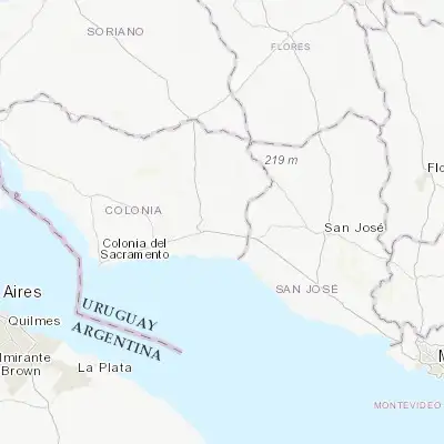 Map showing location of Nueva Helvecia (-34.300000, -57.233330)