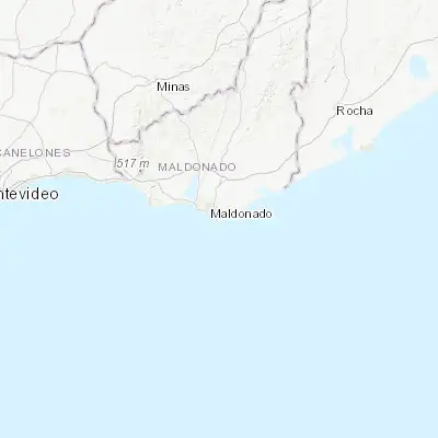Map showing location of Punta del Este (-34.947470, -54.933820)