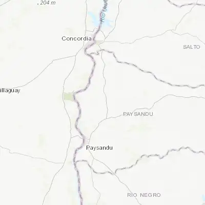 Map showing location of Quebracho (-31.935260, -57.901400)