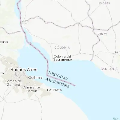 Map showing location of Santa Teresa (-34.433330, -57.716670)