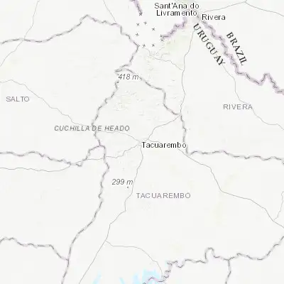 Map showing location of Tacuarembó (-31.716940, -55.981110)