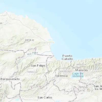 Map showing location of Boca de Aroa (10.682290, -68.298290)
