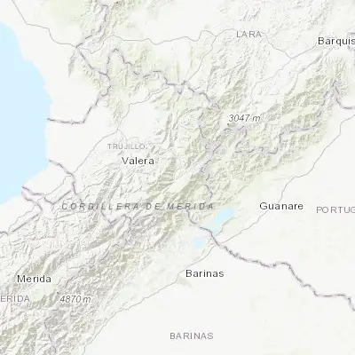Map showing location of Boconó (9.253850, -70.251050)