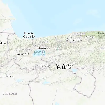 Map showing location of Cagua (10.186340, -67.459350)