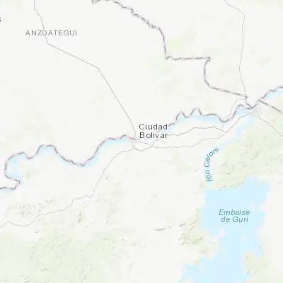 Map showing location of Ciudad Bolívar (8.129230, -63.540860)