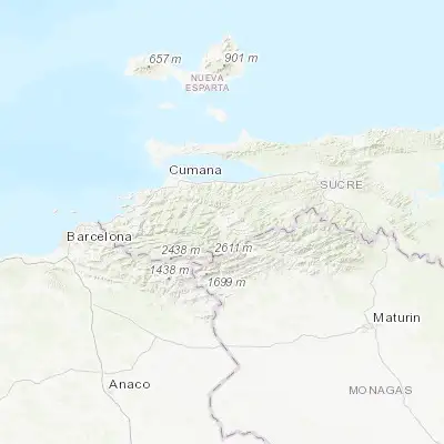 Map showing location of Cumanacoa (10.250560, -63.919380)