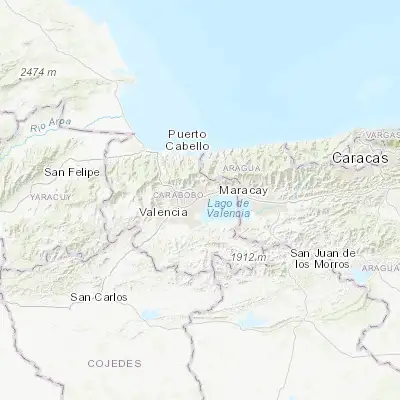 Map showing location of Guacara (10.226090, -67.877000)