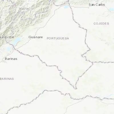 Map showing location of Guanarito (8.696250, -69.208320)