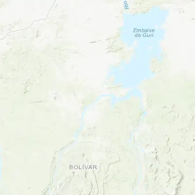Map showing location of La Paragua (6.833330, -63.333330)