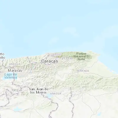 Map showing location of Los Dos Caminos (10.493890, -66.828630)