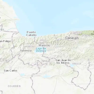 Map showing location of Maracay (10.235350, -67.591130)