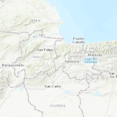 Map showing location of Montalbán (10.213130, -68.326690)