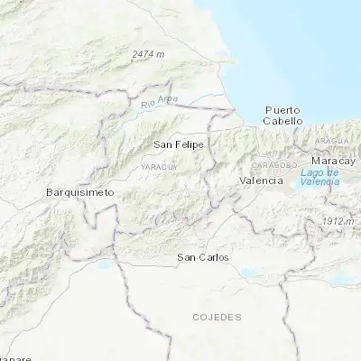 Map showing location of Nirgua (10.150390, -68.564780)