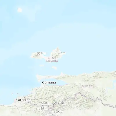 Map showing location of Porlamar (10.957710, -63.869710)