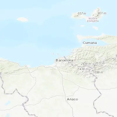 Map showing location of Puerto La Cruz (10.213820, -64.632800)