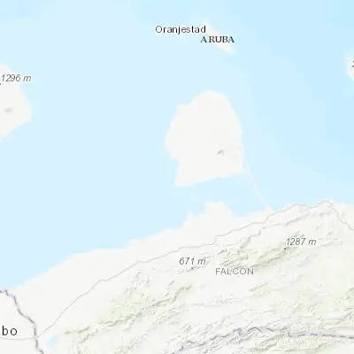 Map showing location of Punta Cardón (11.658060, -70.215000)