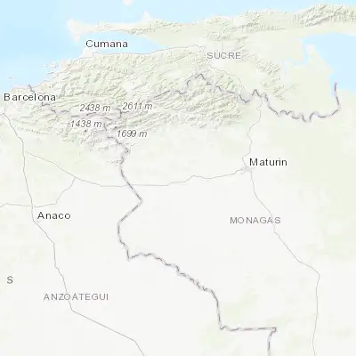 Map showing location of Punta de Mata (9.691310, -63.609210)
