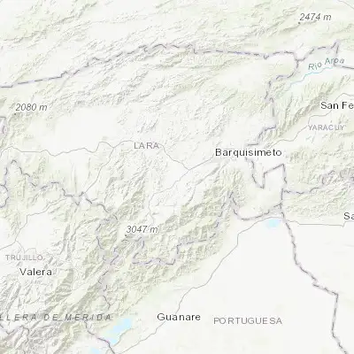 Map showing location of Quíbor (9.928660, -69.620100)